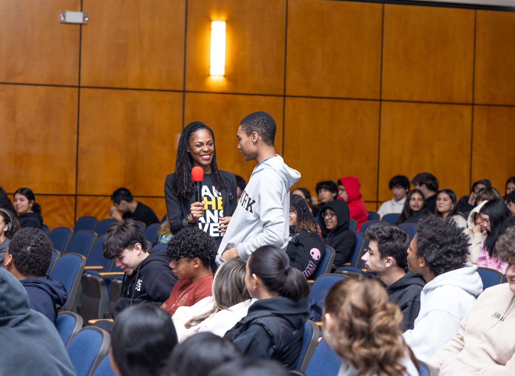 Dr. Joyce with educators and students